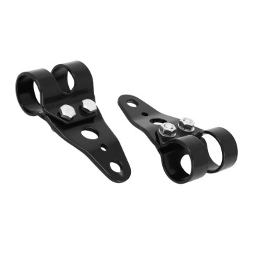 SUPPORT DE PHARE CYCLO ADAPTABLE MBK 51/MOTOBECANE/PEUGEOT 103 NOIR (DIAM 26/28 mm) (PAIRE) -SELECTION P2R- 3701213430543