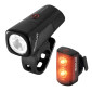 ECLAIRAGE VELO USB KIT SIGMA BUSTER 400 LUMEN /BUSTER RL80 (AUTONOMIE avant 9H/arrière 8H JUSQU'A 12H MODE FLASH) NOIR - HOMOLOGUE - ADAPTE L'ECLAIRAGE EN FONCTION DE LA LUMINOSITE 4016224196302