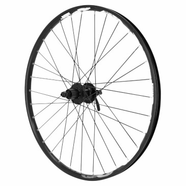 ROUE VTT DISQUE BLOCAGE 26" KARMA ARRIERE NOIR MOYEU SHIMANO M475 DISQUE 6 TROUS CASSETTE 11/10/9/8V NOIR RAYONS NOIRS 32 RAYONS JANTE 21C 3660429037451