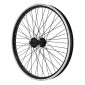 ROUE BMX 20" AVANT NOIR MOYEU ALU NOIR 48T. AXE PLEIN 3/8 AVEC ECROUS JANTE 25C 3700948277218