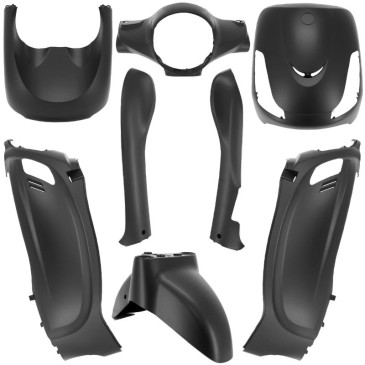 FAIRINGS/BODY PARTS FOR SYM 50 FIDDLE 2 Stroke/4 Stroke 2011>2021, SYM 125 FIDDLE 2 2010>2014 NOIR MATT BLACK (8 PARTS KIT) -P2R- 3700948241165