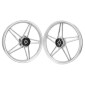 WHEEL SET 17" (BERNARDI TYPE) FOR PEUGEOT 103 MVL, VOGUE- SILVER (PAIR) -SELECTION P2R- 3701213435210