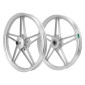 WHEEL SET 17" (BERNARDI TYPE) FOR PEUGEOT 103 MVL, VOGUE- SILVER (PAIR) -SELECTION P2R- 3701213435210