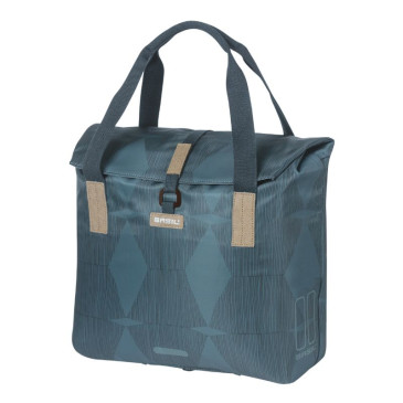 SACOCHE ARRIERE VELO LATERALE SAC BANDOULIERE BASIL CITY SHOPPER ELEGANCE BLEU ESTATE DROIT/GAUCHE 20/26L FIXATION HOOK-ON PORTE BAGAGE FERMETURE PLIANT ANTI-PLUIE 8715019183911