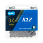 CHAIN FOR BICYCLE 12V. KMC GRISE/NOIR 114 MAILLONS COMPATIBLE SHIMANO/SRAM 4715575890203