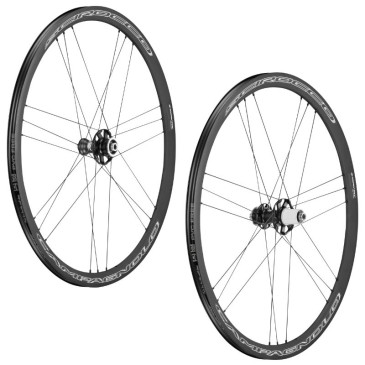 ROUES ROUTE DISQUE 700 CAMPAGNOLO SCIROCCO TUBELESS READY CENTERLOCK NOIR CASSETTE CAMPA 12/11/10V POUR AXE TRAVERSANT ET BLOCAGE RAPIDE (PAIRE) 18/21 RAYONS JANTE 17C 8053340450440