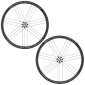 ROUES ROUTE DISQUE 700 CAMPAGNOLO SCIROCCO TUBELESS READY CENTERLOCK NOIR CASSETTE CAMPA 12/11/10V POUR AXE TRAVERSANT ET BLOCAGE RAPIDE (PAIRE) 18/21 RAYONS JANTE 17C 8053340450440