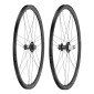 ROUES ROUTE DISQUE 700 CAMPAGNOLO SCIROCCO TUBELESS READY CENTERLOCK NOIR CASSETTE CAMPA 12/11/10V POUR AXE TRAVERSANT ET BLOCAGE RAPIDE (PAIRE) 18/21 RAYONS JANTE 17C 8053340450440