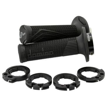 GRIP- DOMINO ORIGINAL- OFF ROAD D100 BLACK - CLOSED END/LOCK ON (116-125mm) (supplied with 4 rings) (PAIR) 8033900031883