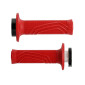 REVETEMENT POIGNEE DOMINO MOTO OFF ROAD D100 ROUGE CLOSED END AVEC LOCK ON 116-125mm (LIVREE AVEC 4 BAGUES) (PAIRE) 8033900016064