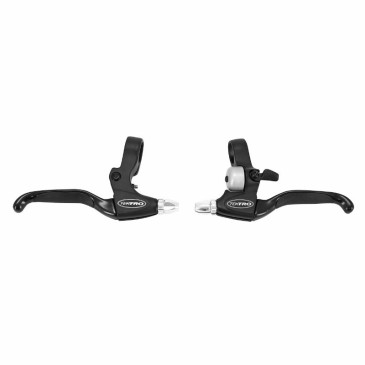 BRAKE LEVERS SET- -FOR MTB/URBAN- "4 FINGER" TEKTRO - With integrated bell - For V-Brakes - COMPATIBLE GRIPSHIFT (PAIR) 3700948239650