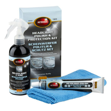 AUTOSOL MOTO HEADLIGHT PROTECTION (SPRAY 200 ml, TUBE 75 ml + MICROFIBER) (MADE IN GERMANY - PREMIUM QUALITY) 4004982000085