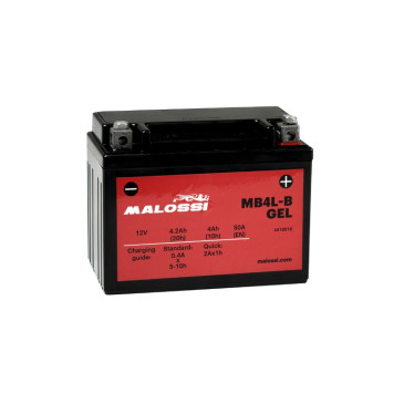 BATTERIE 12V 4 Ah MB4L-B MALOSSI GEL SANS ENTRETIEN PRETE A L'EMPLOI (Lg120xL71xH91mm) (EQUIVALENT YTC4L-BS / AGM / GEL) 3700948260449