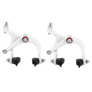 BRAKE CALIPER- FOR ROAD BIKE/FIXIE NEWTON -ALUMINIUM- PAINTED WHITE FOR 700 WHEEL (PAIR) 3700948244029