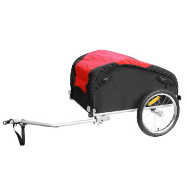 CARGO BICYCLE TRAILER- MAX LOAD 50Kg (INNER DIMENSIONS L67xl45xH25) Wheels16" - ASSEMBLY ON REAR WHEEL AXLE - With cover,safety flag and reflectors. 3700948241554