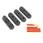 WHEEL BOLT COVERS SET (4 - rear+front) with red reflectors stickers - FOR E-SCOOTER XIAOMI M365, PRO -black - SELECTION P2R- 7427135771620