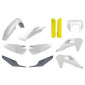 CARROSSERIE/CARENAGE MOTO ENDURO HUSQVARNA 250, 450 TE, 250, 350 FE 2020> BLANC/GRIS/JAUNE (COULEUR OEM) (KIT PLASTIQUES 10 PIECES) -POLISPORT- 5604415128691