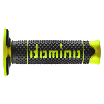 REVETEMENT POIGNEE DOMINO MOTO OFF ROAD A260 NOIR/JAUNE FLUO CLOSED END 120mm (PAIRE) 8033900035270