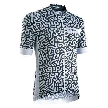 MAILLOT GIST HOMME MAGLIA PAINT MANCHES COURTES ZIP TOTAL NOIR/BLANC M -5344 8013271345406