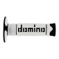 REVETEMENT POIGNEE DOMINO MOTO OFF ROAD A260 BLANC/NOIR CLOSED END 120mm (PAIRE) 8033900034143