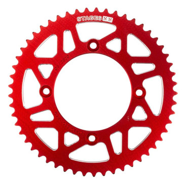 COURONNE 50 A BOITE ADAPTABLE BETA 50 RR ENDURO 2006>2018, 50 RR MOTARD 2005>2018 420 53 DTS ALU CNC ROUGE (DIAM 100/120/8.5) -STAGE 6- 4260405319565