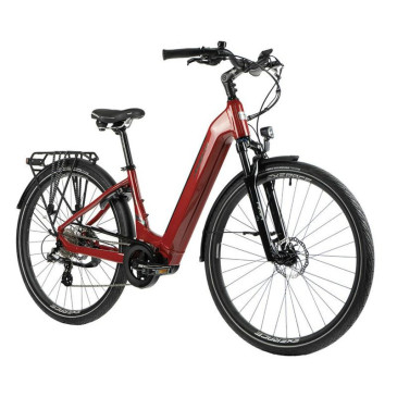 EBIKE - HYBRID BIKE LEADER FOX 28'' SAGA 2023 "UNISEX" Striped red - 8 Speed - BAFANG CENTRAL ENGINE M300 36V 80Nm BATTERIE 14A (Frame 20'' - H52cm - SIZE L - RIDER'S HEIGHT 178cm > 185cm) 8592826036155