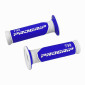 GRIP - DOMINO ORIGINAL- ON ROAD 732 DOUBLE DENSITE- White/blue CLOSED END 125mm (PAIR) 0801766028624
