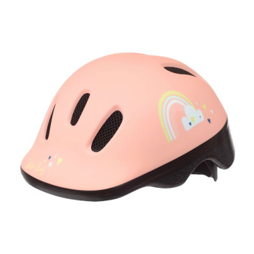 CASQUE VELO ENFANT/BEBE POLISPORT HAPPY RAINBOW ROSE TAILLE 44-48cm AVEC MOLETTE (VENDU SUR CARTE) 5604415139468