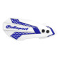 PROTEGE MAIN MOTO MX FLOW YAMAHA 125, 250 YZ, 250, 450 YZF, 125, 250, 450 WR 2008> (FIXATION UNIVERSEL GUIDON + FIXATION SPECIFIQUE VEHICULE) VERSION OUVERTE BLANC/BLEU -POLISPORT- 5604415124860