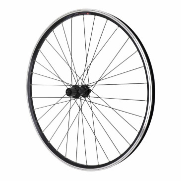 ROUE VTC 700X35 M240 ARRIERE ALU NOIRE RENFORCE MOYEU SHIMANO TX500 NOIR BLOCAGE CASSETTE 10/9V. SPECIAL LOUEUR (JANTE DOUBLE PAROI AVEC OEILLETS-RAYONNAGE INOX) JANTE 19C 32 RAYONS NOIRS 3700948277294