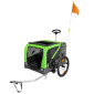 REMORQUE VELO UTILITAIRE MAXI 45Kg PLIABLE VERTE AVEC ROUES 20" FIXATION AXE DE ROUE ARRIERE - FOND METAL RENFORCE POUR TRANSPORT CHIEN OU BAGAGE AVEC POIGNEE ET 2 ROUES 8" (L 82cm x l 60cm x h 56cm) 3700948115749