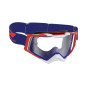 MOTOCROSS GOOGLES- PROGRIP 3309 TR RAPID BLUE/RED/WHITE - LIGHT SENSITIVE CLEAR LENS -No Scratch-/ANTI U.V./No Fog (EEC Approved-EN-N° AC-96025 REV.2) 0801766029010