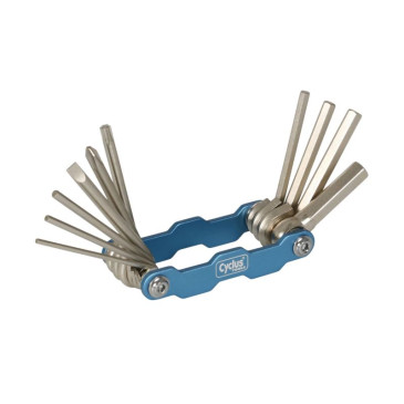 OUTIL MULTIFONCTION CYCLUS 10 FONCTIONS CLE ALLEN 2/2.5/3/4/5/6/8 + TOURNEVIS PLAT ET CRUCIFORME + torx T25 (8,3 x 4,0 x 1,9 cm) 4250968701914