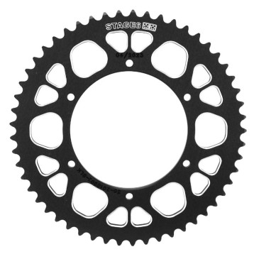 COURONNE 50 A BOITE ADAPTABLE APRILIA 50 SX 2012>2017, SX SM 2012>2017 420 53 DTS ALU CNC NOIR (DIAM COURONNE 108/123/6.5) -STAGE 6 - 4051272018237