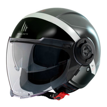 HELMET-OPEN FACE MT VIALE SV S 68 SOLID- D2 DUAL SCREEN- MATT GREY S (ECE 22.06) 8434639172838