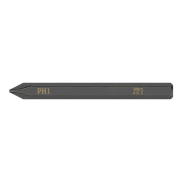 WERA 851 S 1/4 - PHILLIPS BIT FOR IMPACT SCREWDRIVER PH1 L 70 mm (sold per unit) -German tools for workshop. 4013288222510