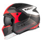 HELMET - FOR TRIAL - MT STREETFIGHTER SV TOTEM B15 GREY/RED - MATT M SINGLE CLEAR VISOR- WITH REMOVABLE CHIN GUARD (+ 1 EXTRA ADDITIONAL DARK VISOR) (ECE 22.06) 8434639170148