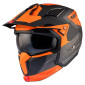 HELMET - FOR TRIAL - MT STREETFIGHTER SV TOTEM B4 GREY/ORANGE - MATT L SINGLE CLEAR VISOR- WITH REMOVABLE CHIN GUARD (+ 1 EXTRA ADDITIONAL DARK VISOR) (ECE 22.06) 8434639170339