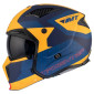 HELMET - FOR TRIAL - MT STREETFIGHTER SV TOTEM C3 BLUE/YELLOW - MATT XS SINGLE CLEAR VISOR- WITH REMOVABLE CHIN GUARD (+ 1 EXTRA ADDITIONAL DARK VISOR) (ECE 22.06) 8434639170186