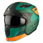 HELMET - FOR TRIAL - MT STREETFIGHTER SV TOTEM C6 GREEN/ORANGE - MATT XL SINGLE CLEAR VISOR- WITH REMOVABLE CHIN GUARD (+ 1 EXTRA ADDITIONAL DARK VISOR) (ECE 22.06) 8434639170285