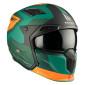 HELMET - FOR TRIAL - MT STREETFIGHTER SV TOTEM C6 GREEN/ORANGE - MATT XL SINGLE CLEAR VISOR- WITH REMOVABLE CHIN GUARD (+ 1 EXTRA ADDITIONAL DARK VISOR) (ECE 22.06) 8434639170285