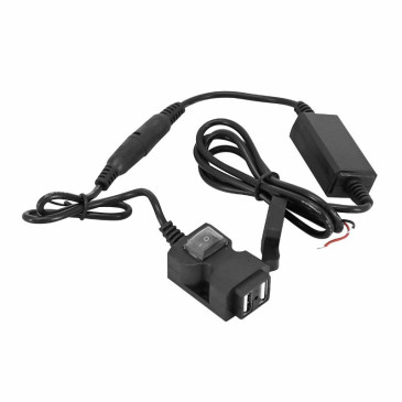 USB CHARGING SOCKET WITH SWITCH + ON HANDLEBAR OR MIRROR LEG (5V 2,1A / 5V 1A) 3700948258538