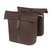 SACOCHE ARRIERE VELO DOUBLE BASIL VEGAN MARRON IMITATION CUIR 28/32L FIXATION PORTE BAGAGE FERMETURE PLIANT ANTI-PLUIE AVEC REFLECHISSANT FIXATION SYSTEME MIK (INCLUS) 8715019183768