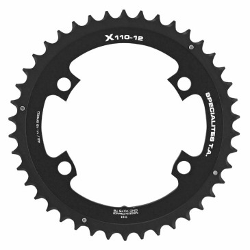 PLATEAU ROUTE 4BRA D.110 POUR SHIMANO ULTEGRA R8100/8170 DURA-ACE R9200/9270 105 R7100 TA X110 42DTS EXTERIEUR NOIR 12V. 3662458018432