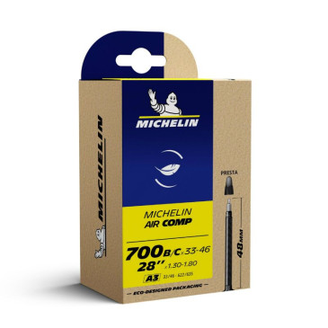 CHAMBRE A AIR VELO 700 x 33-46 MICHELIN AIRCOMP A3 VALVE PRESTA 48mm 3528709384827