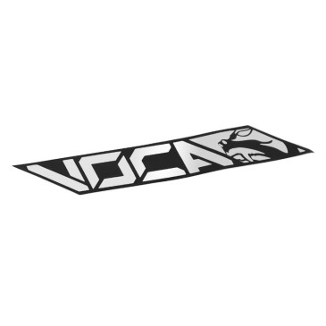 AUTOCOLLANT/STICKER VOCA RACING 110x40 mm NOIR/CHROME (VENDU A L'UNITE) (RESISTANT A LA CHALEUR) 3700948278093