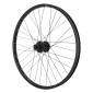 ROUE VTT 24" KARGO / VAE / E-BIKE ARRIERE DISQUE DOUBLE PAROI AVEC OEILLETS MOYEU SHIMANO M475 CASSETTE 11/10/9V. DISQUE 6 TROUS NOIR BLOCAGE (RENFORCE) JANTE 25C 32 RAYONS GALVANISE NOIR 3660429790257