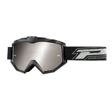 MASQUE/LUNETTES CROSS PROGRIP 3204 NOIR MAT ECRAN MIROIR ARGENT ANTI-RAYURES/ANTI U.V./ANTI-BUEE (HOMOLOGUE CE-EN-N° AC-14063 REV.1) 0801766087690