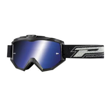 MASQUE/LUNETTES CROSS PROGRIP 3204 NOIR MAT ECRAN MIROIR ARGENT ANTI-RAYURES/ANTI U.V./ANTI-BUEE (HOMOLOGUE CE-EN-N° AC-14063 REV.1) 0801766087645