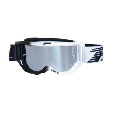 MASQUE/LUNETTES CROSS PROGRIP 3300 FL VISION NOIR/BLANC ECRAN MIROIR LIGHT SENSITIVE ANTI-RAYURES/ANTI U.V./ANTI-BUEE (HOMOLOGUE CE-EN-N° AC-96025 REV.2) 0801766019431